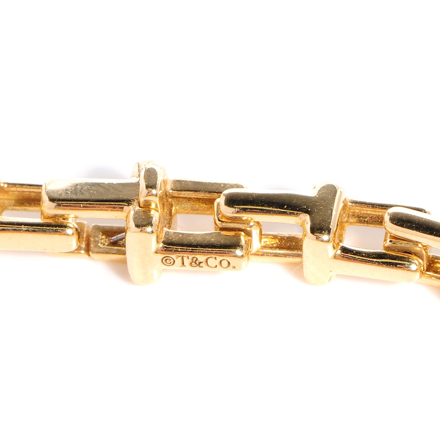 18K Yellow Gold Narrow T Chain Bracelet