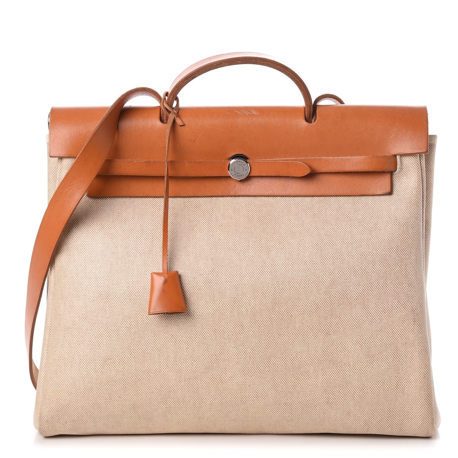 Hermes Toile Vache Calfskin Herbag 39 MM Natural 1 of 37