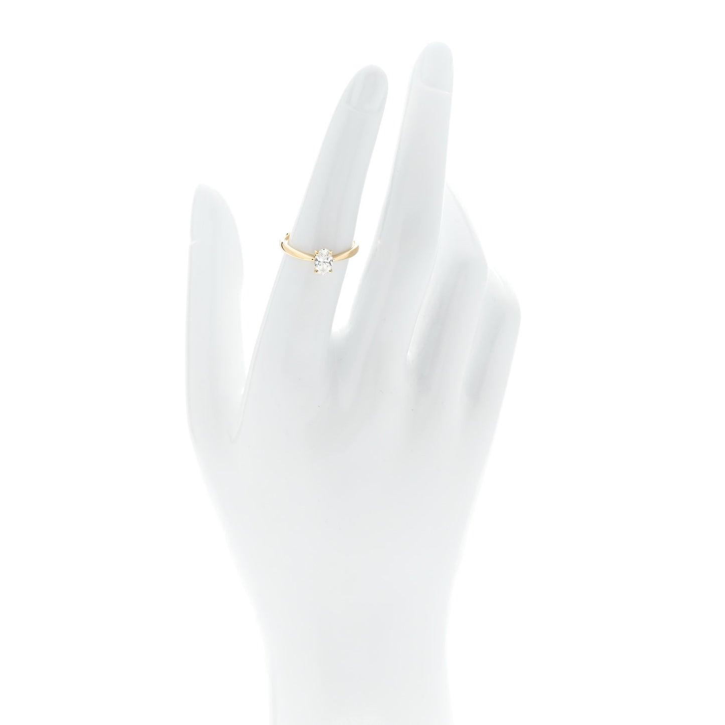 18K Yellow Gold Diamond .51ct Oval Cut Solitaire Engagement Ring  52 6