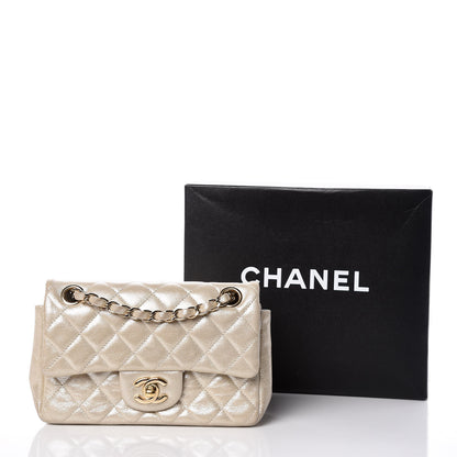 Chanel Iridescent Calfskin Quilted Mini Rectangular Flap Beige Clair 10 of 10