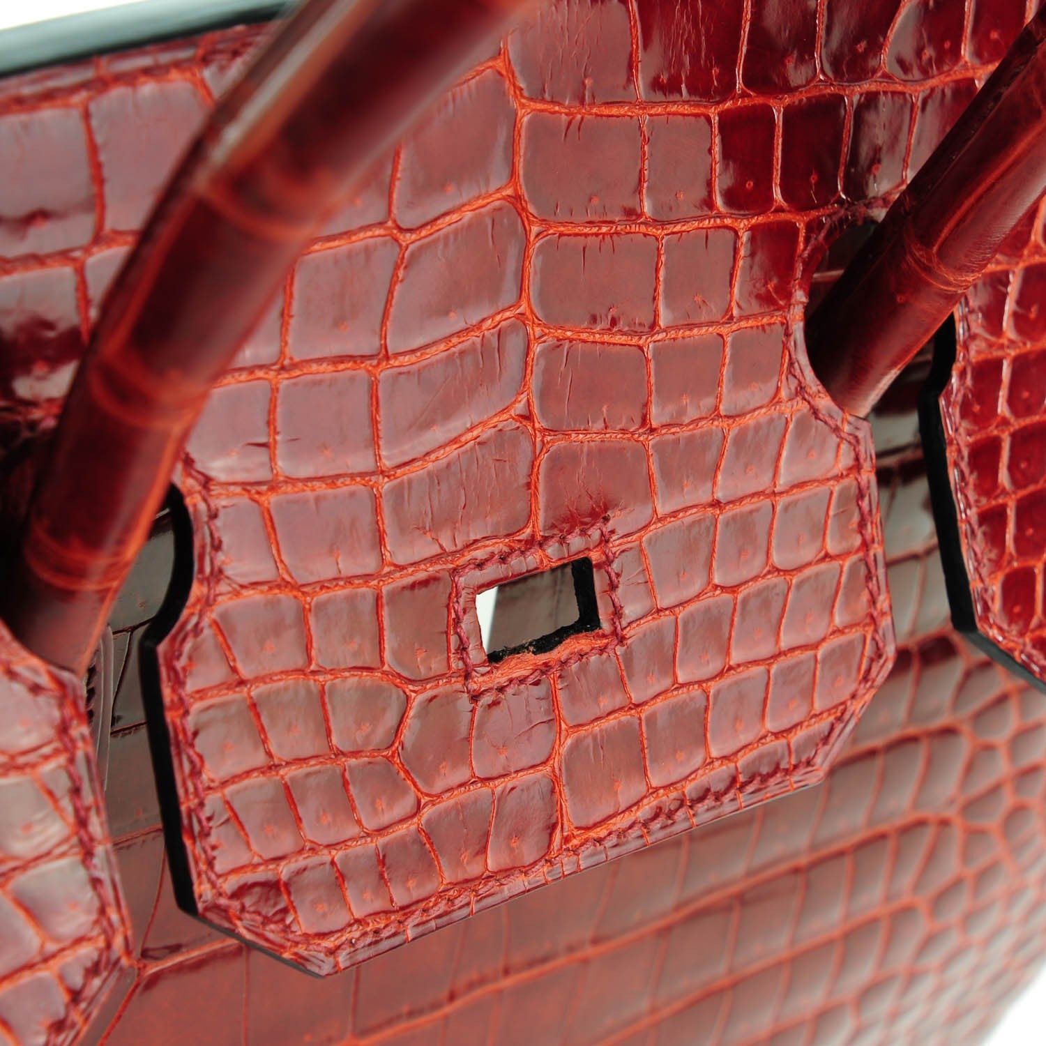 Hermes Shiny Porosus Crocodile Birkin 35 Rouge H 21 of 25