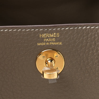 Hermes Taurillon Clemence Mini Lindy 20 Etoupe 6 of 11