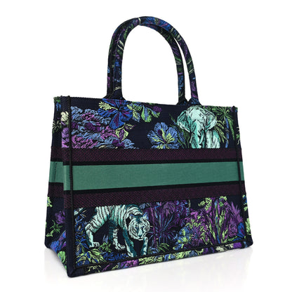 Christian Dior Canvas Embroidered Medium Toile de Jouy Voyage Book Tote Blue Multicolor 3 of 10