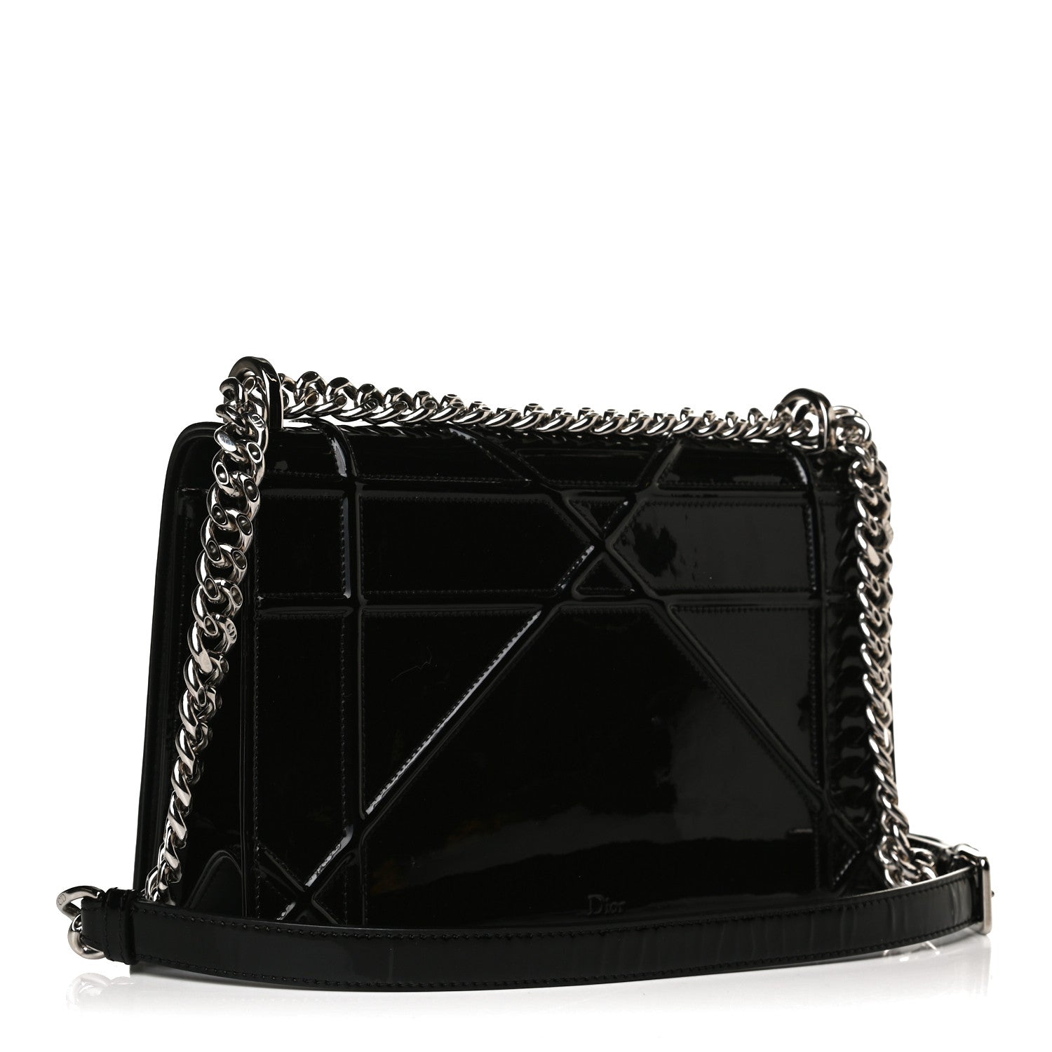 Christian Dior Patent Medium Diorama Flap Bag Black 3 of 13