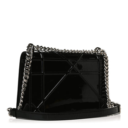 Christian Dior Patent Medium Diorama Flap Bag Black 3 of 13