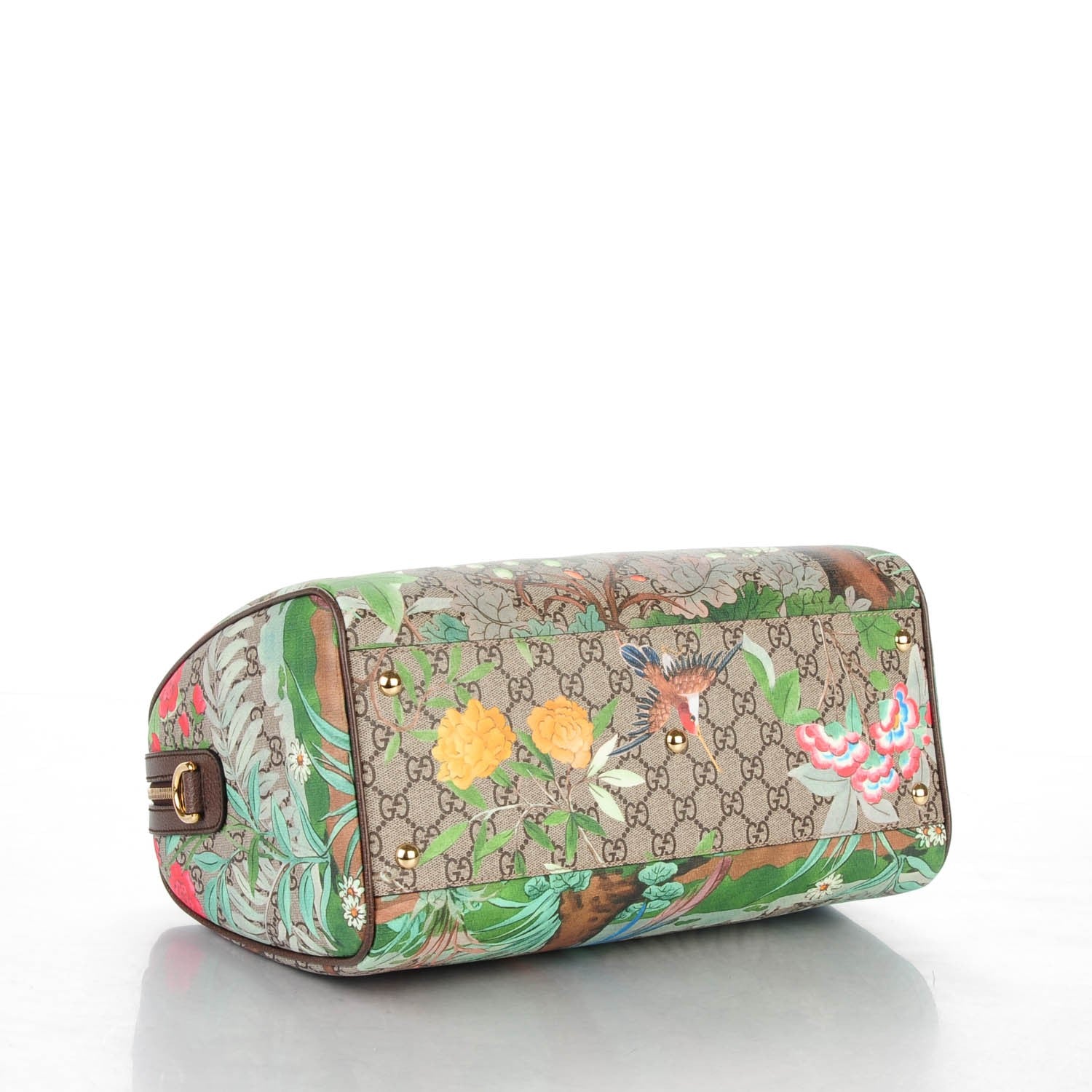Gucci GG Supreme Monogram Tian Medium Boston Beige Multicolor New Acero 4 of 7