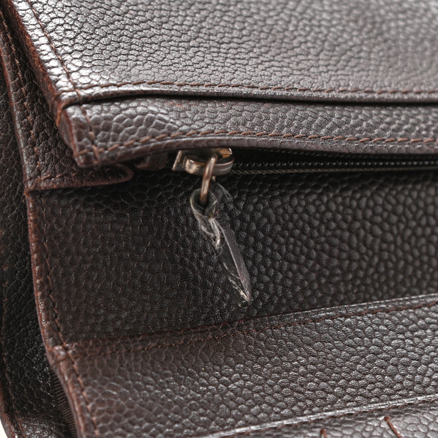 Chanel Caviar Timeless CC Yen Wallet Brown 10 of 12