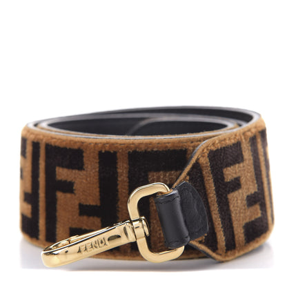 Fendi Velvet Tapestry FF Strap You Tobacco 1 of 5