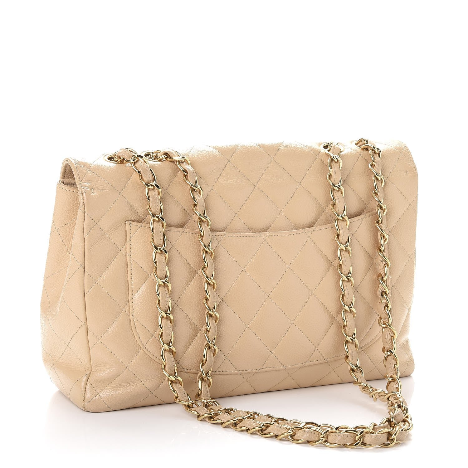 Chanel Caviar Quilted Jumbo Single Flap Beige Clair 3 of 9