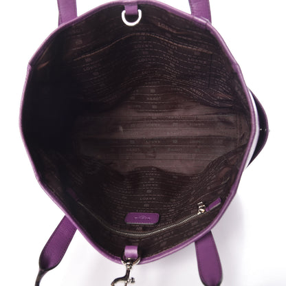 Loewe Calfskin Embossed Logo Shopper Tote Purple 7 of 10