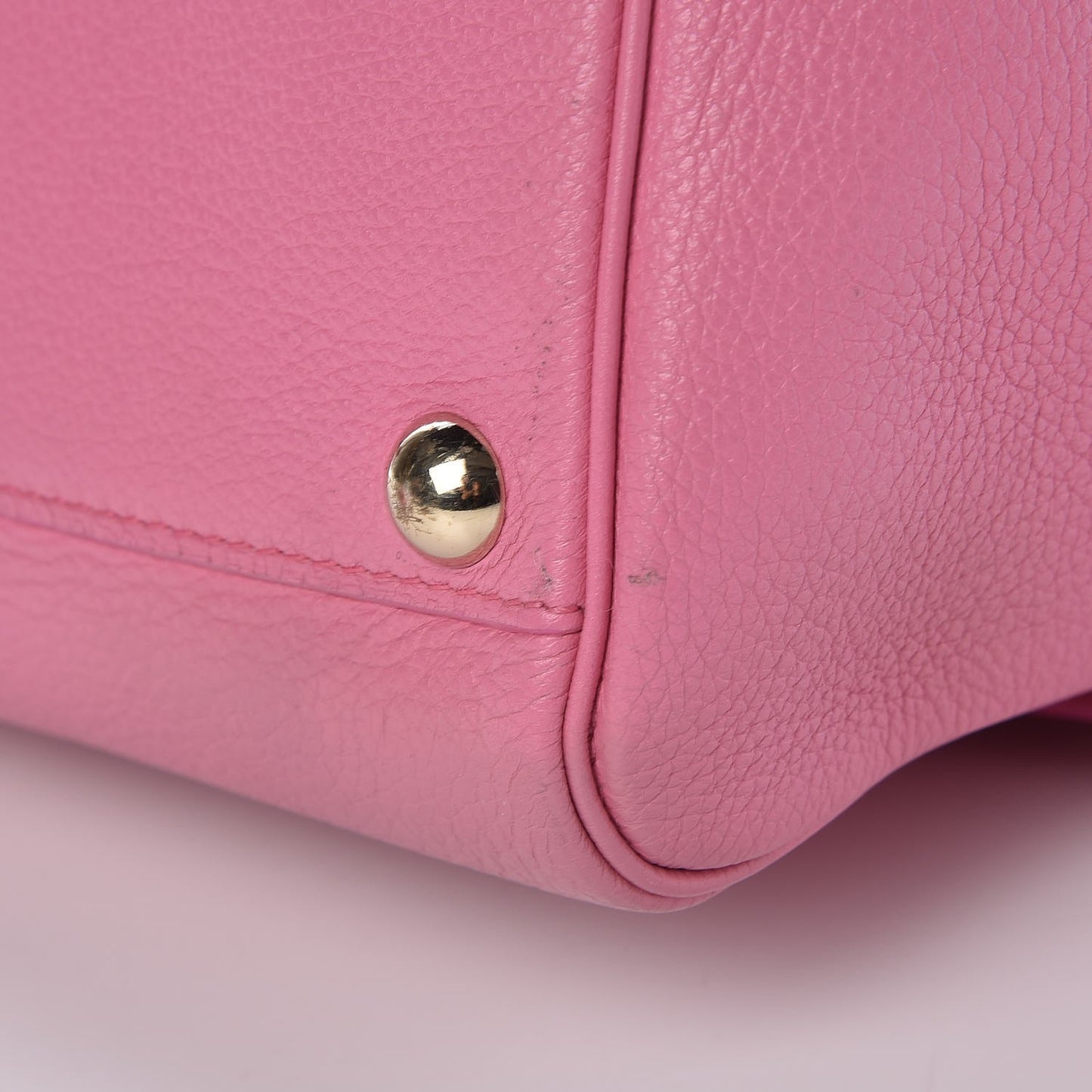 Grained Calfskin MM Brillant Satchel Pink