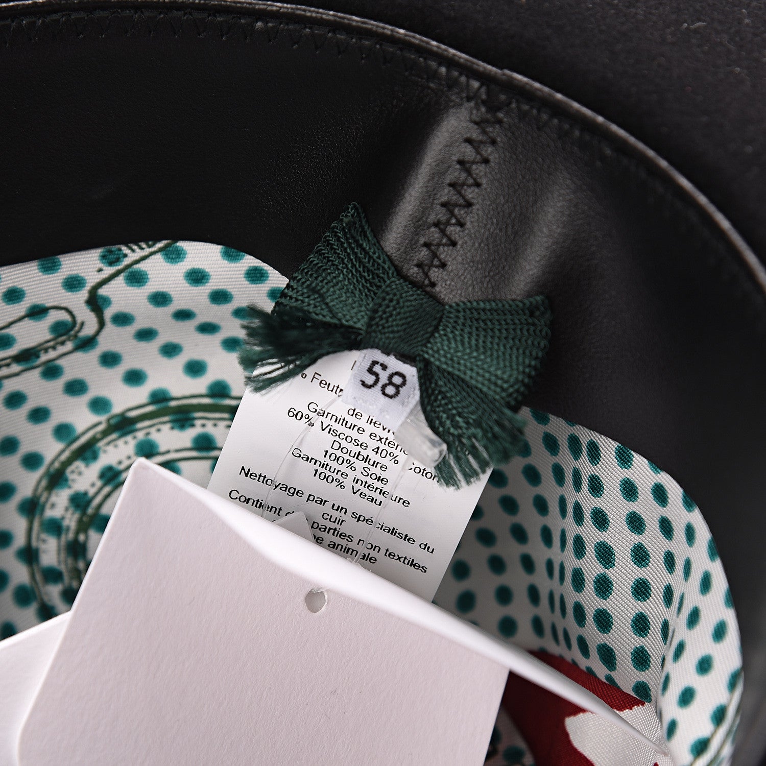 Hermes Rabbit Felt Hare Felt Paris Hat 58 Black 6 of 7