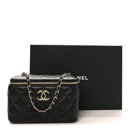 Chanel Lambskin Quilted Small CC Vanity Case Black 22 of 23