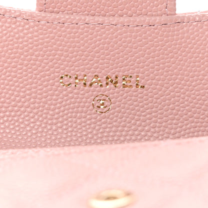 Chanel Caviar Quilted Flap Card Holder Wallet Light Pink 5 of 9