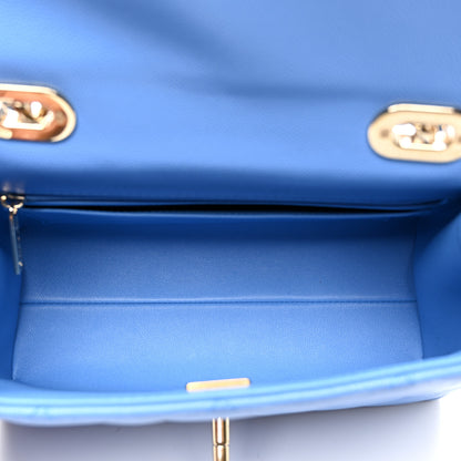 Chanel Caviar Quilted Mini Retro Twist Top Handle Flap Blue 5 of 10