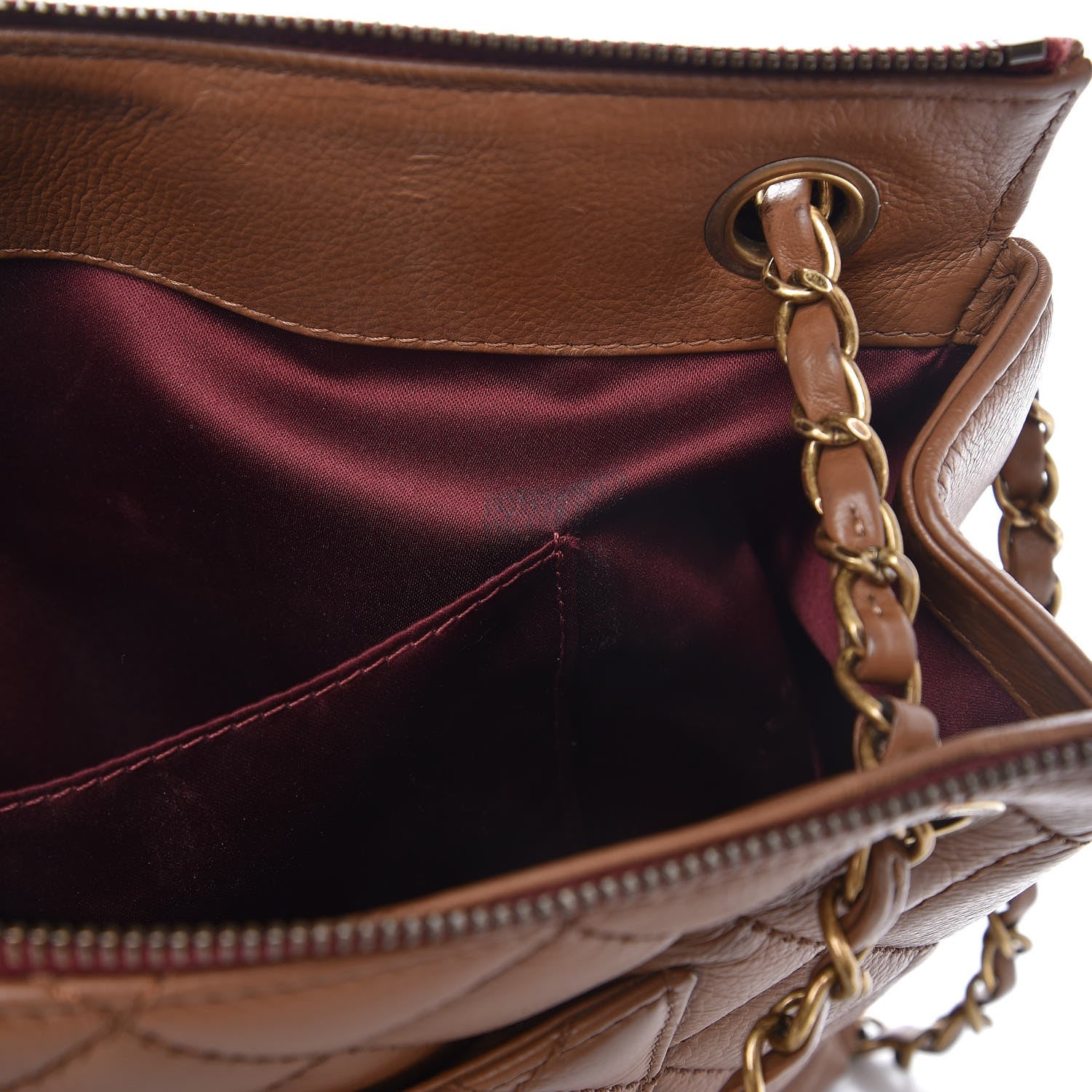Chanel Calfskin Large Blizzard Zip Top Flap Bag Light Brown 6 of 11