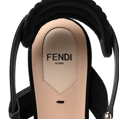 Fendi Technical Mesh Colibri 55mm Slingback Pumps 39 Black Asfalto 7 of 11