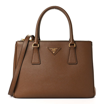 Prada Saffiano Small Galleria Double Zip Tote Caramel 1 of 11