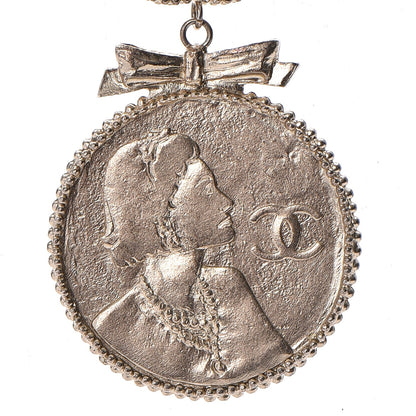 Chanel CC Coco Mademoiselle Coin Necklace Gold 4 of 7