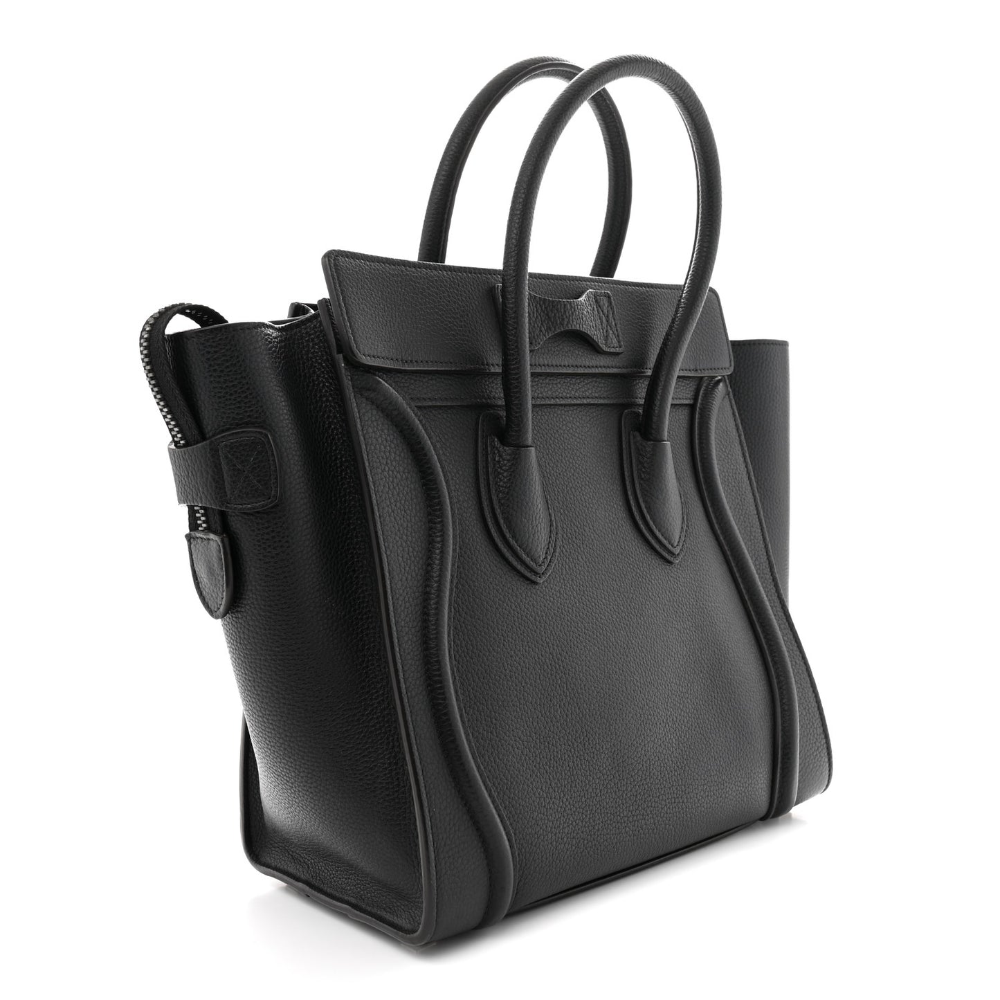 Drummed Calfskin Micro Luggage Black