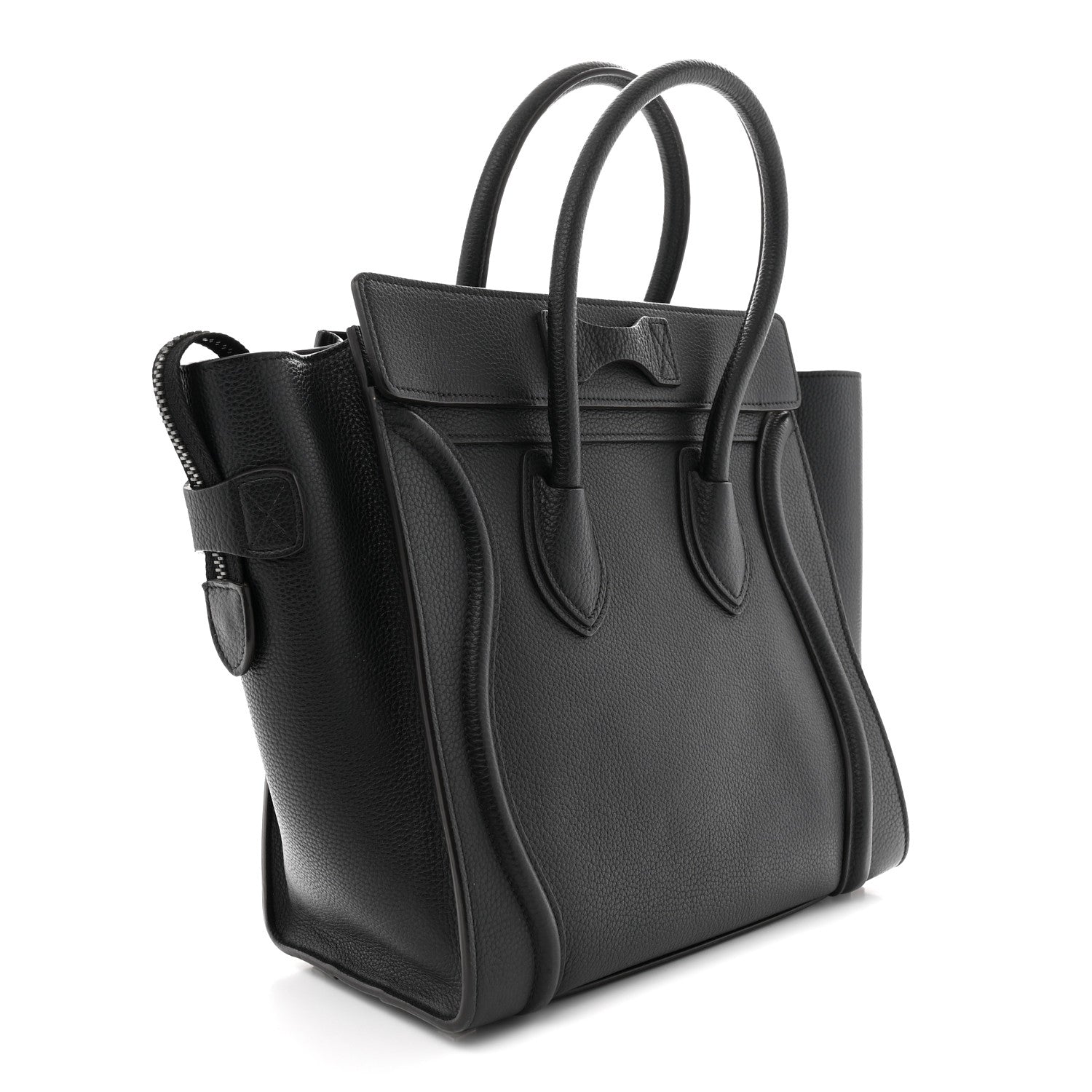 Celine Drummed Calfskin Micro Luggage Black 3 of 10