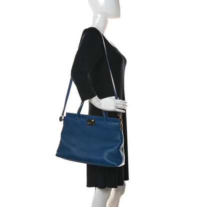 Gucci Lambskin Medium Linea Matisse Top Handle Bag Blue 3 of 14