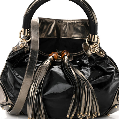 Gucci Coated Canvas Medium Indy Top Handle Hobo Black 8 of 14