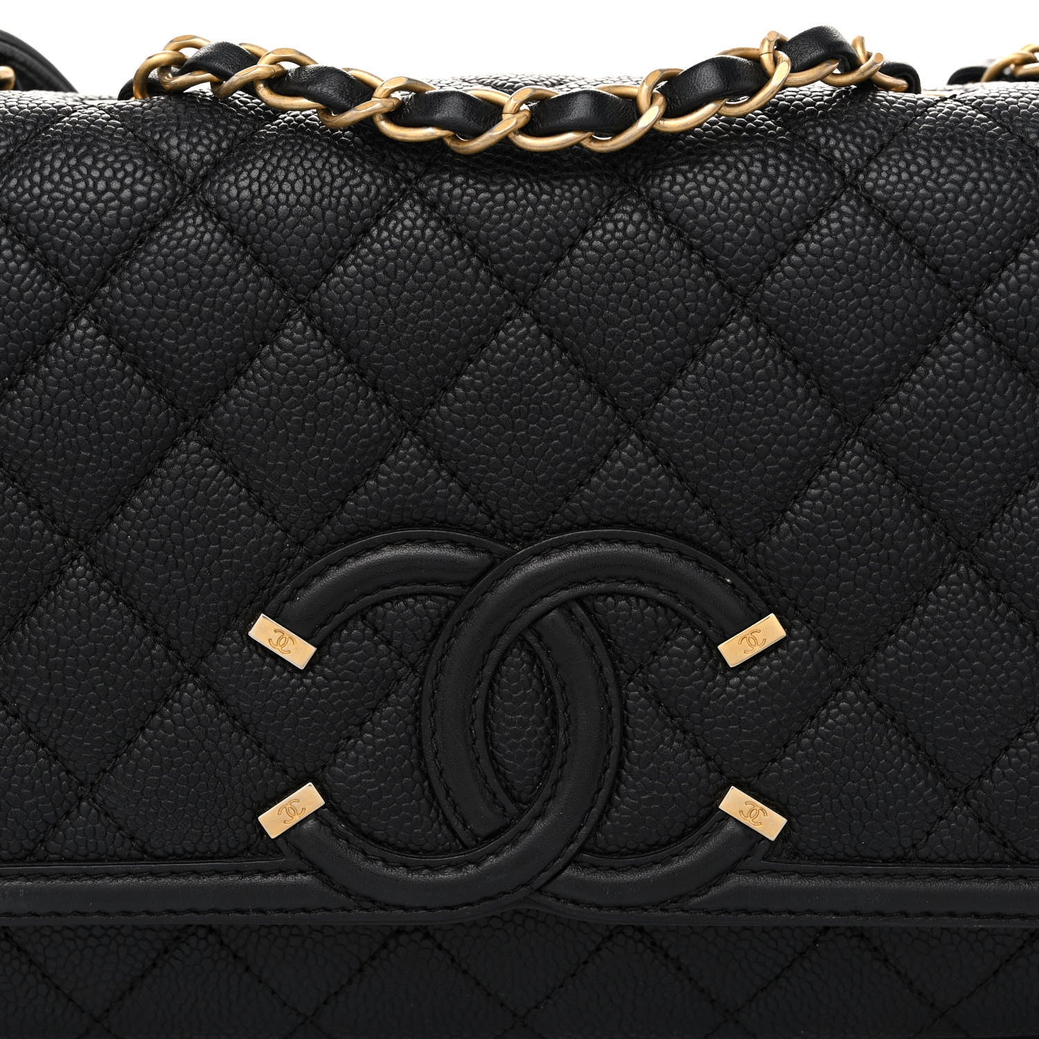 Chanel Caviar Quilted Medium CC Filigree Flap Black 8 of 10