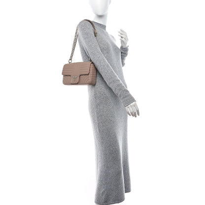 Prada Soft Calfskin Impunture Diagramme Medium Chain Flap Shoulder Bag Cipria 2 of 8