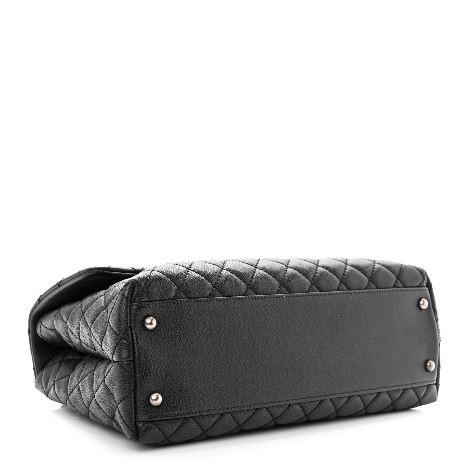 Chanel Caviar Lizard Quilted Medium Coco Handle Flap Black 4 of 14