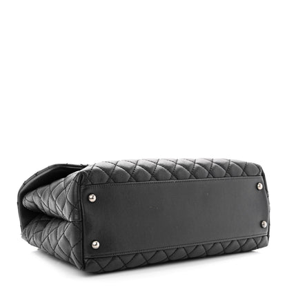 Chanel Caviar Lizard Quilted Medium Coco Handle Flap Black 4 of 14