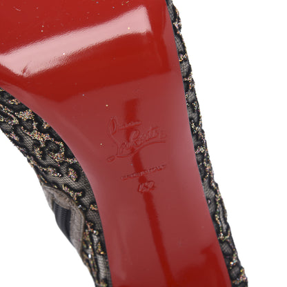 Christian Louboutin Mesh Glitter Nancy Bootie 100 Ankle Boots 42 Black 6 of 8