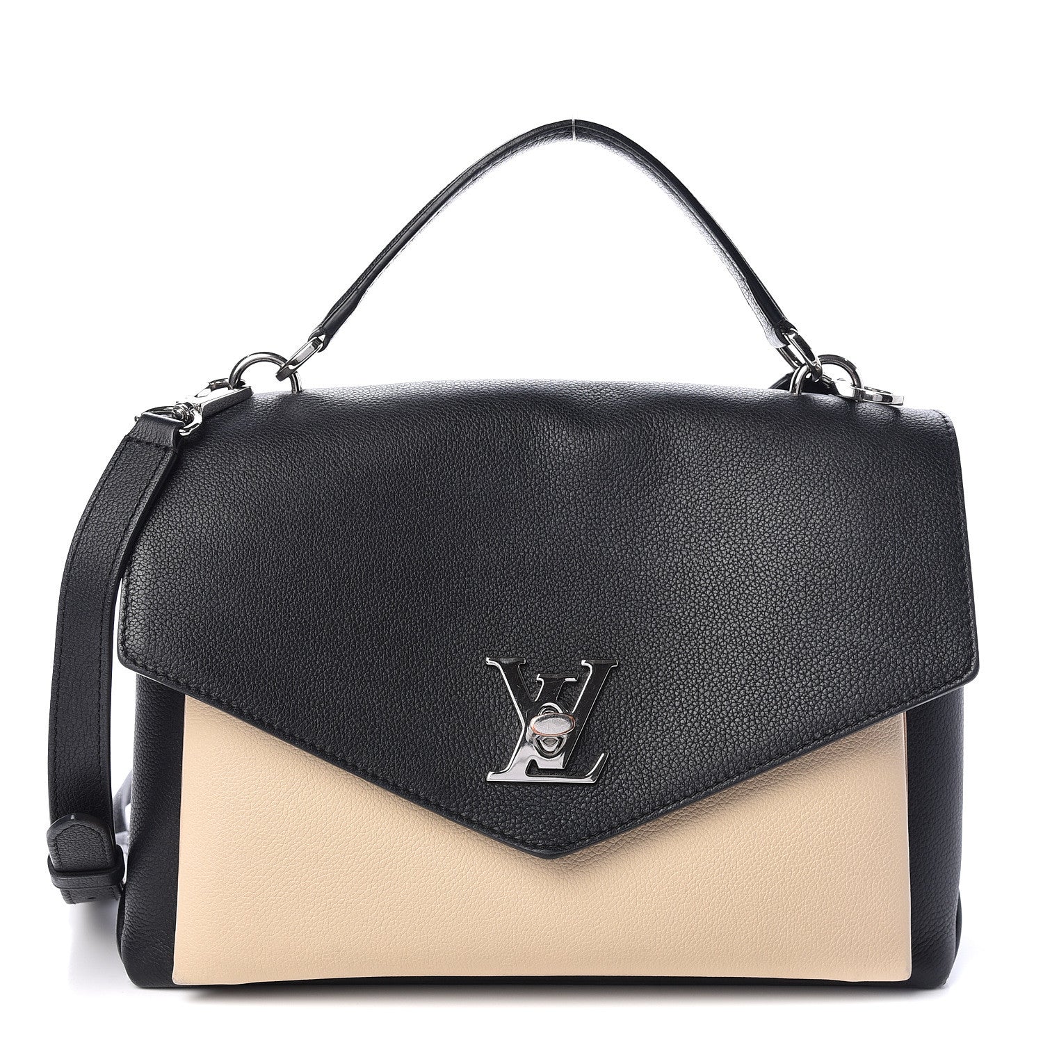 Louis Vuitton Soft Calfskin My Lockme Top Handle Vanille Black 1 of 10