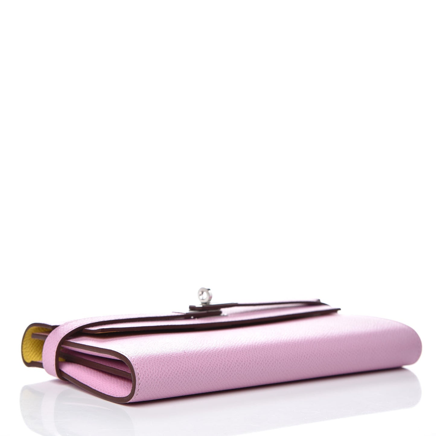 Epsom Verso Kelly Longue Wallet Mauve Sylvestre Jaune de Naples