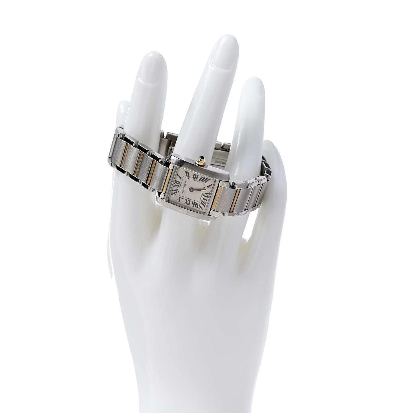 Stainless Steel 18K Yellow Gold 20mm Tank Francaise Quartz Watch