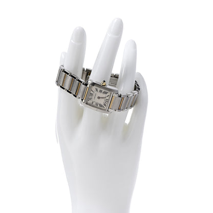 Cartier Stainless Steel 18K Yellow Gold 20mm Tank Francaise Quartz Watch 4 of 10