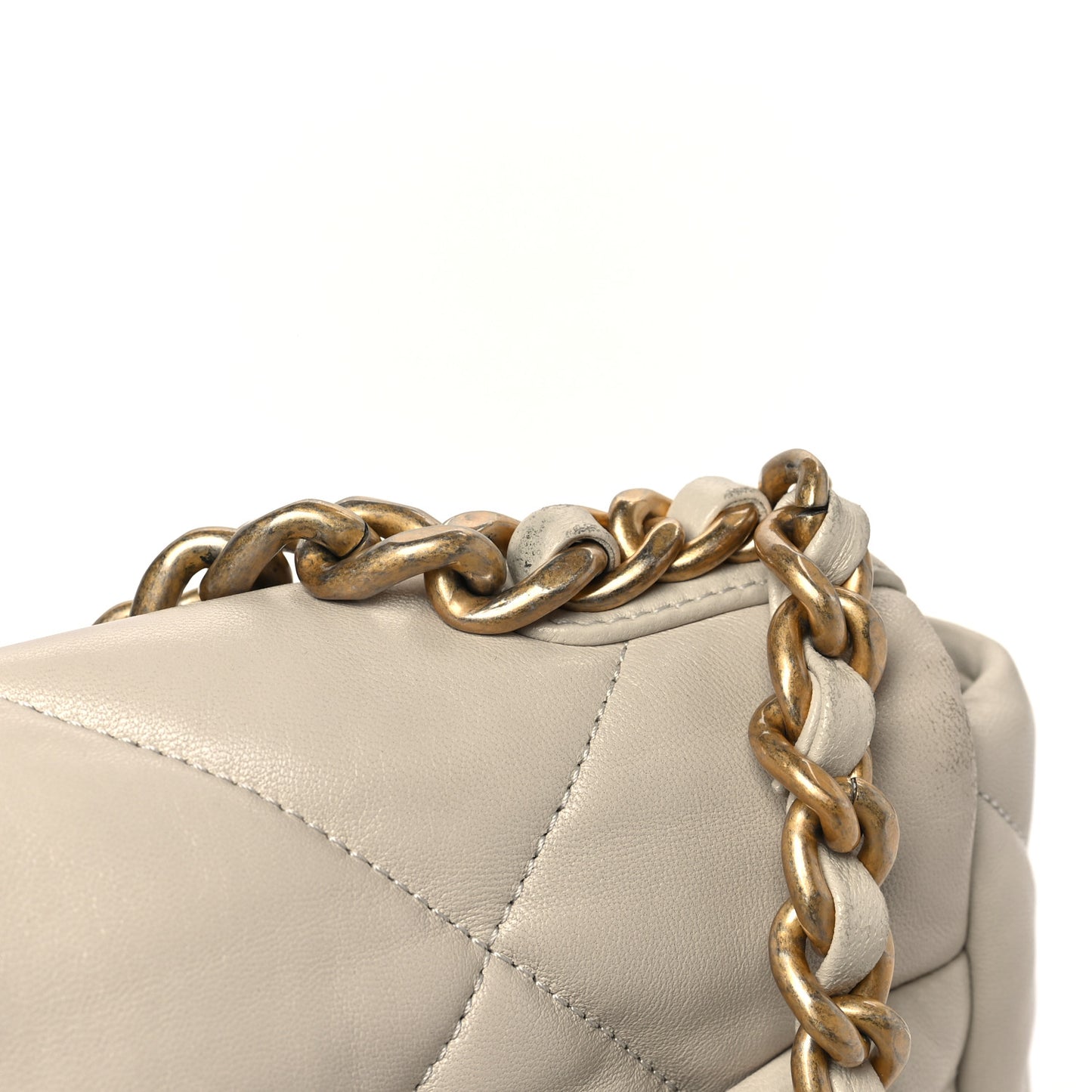 Lambskin Quilted Medium Chanel 19 Flap Light Beige