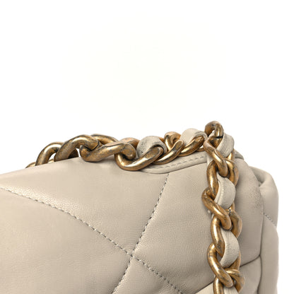 Chanel Lambskin Quilted Medium Chanel 19 Flap Light Beige 12 of 13