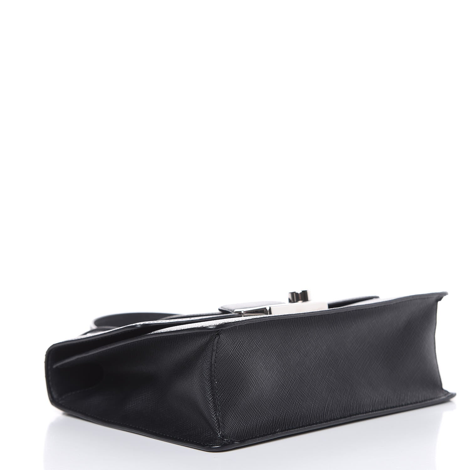 Prada Saffiano Pattina Crossbody Bag Black 4 of 9