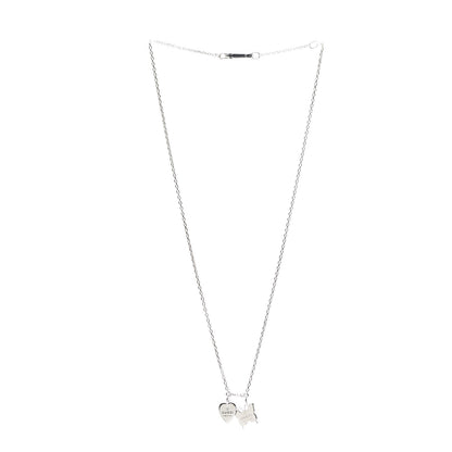 Gucci Sterling Silver Trademark Butterfly Heart Charm Pendant Necklace 3 of 5