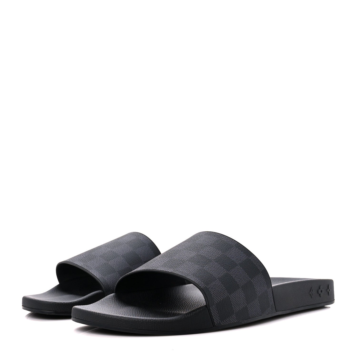 Louis Vuitton Rubber Damier Mens Waterfront Mules 11 Black 3 of 9
