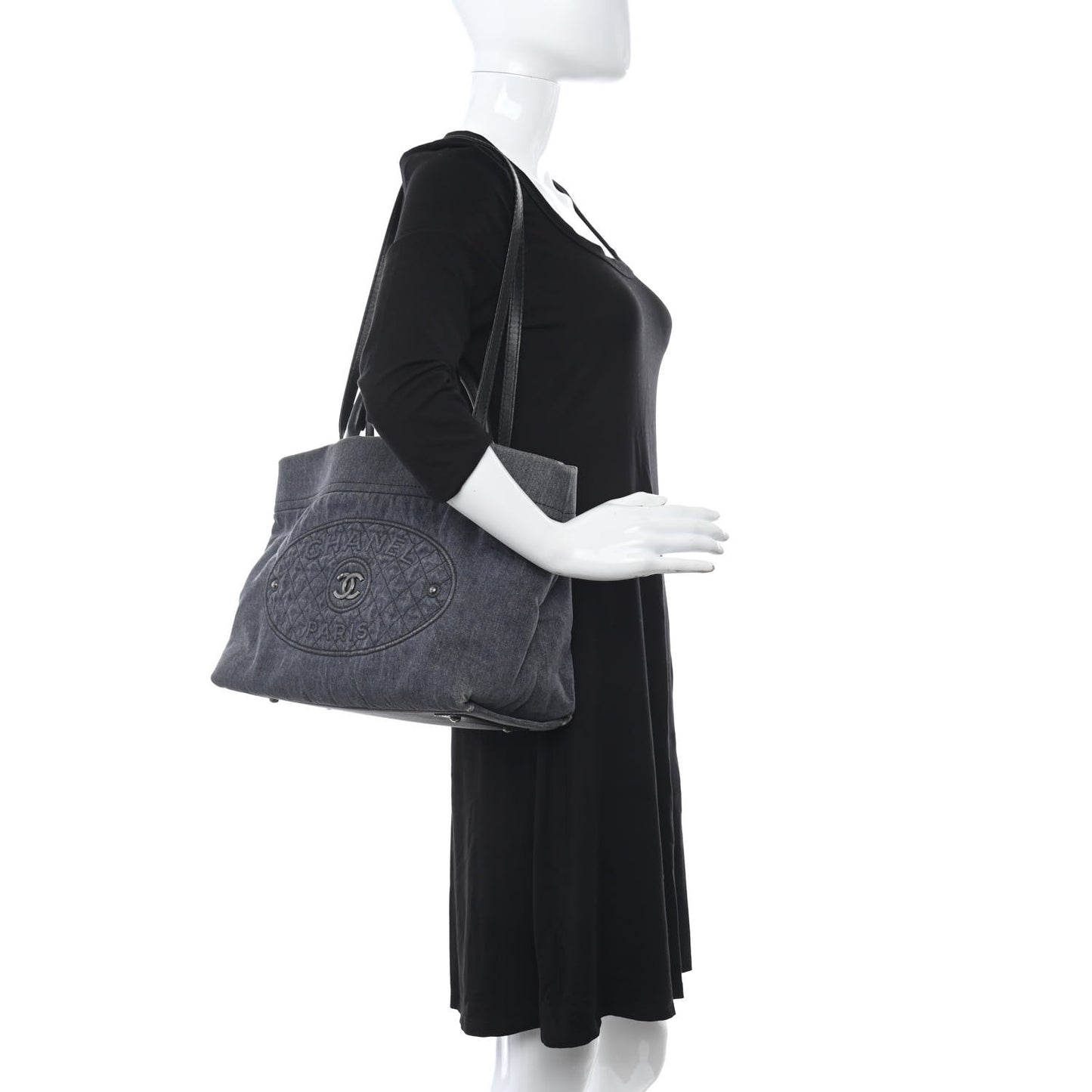 Denim CC Logo Tote Blue