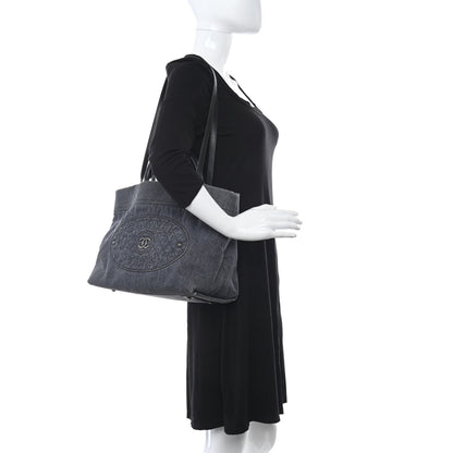 Chanel Denim CC Logo Tote Blue 2 of 10