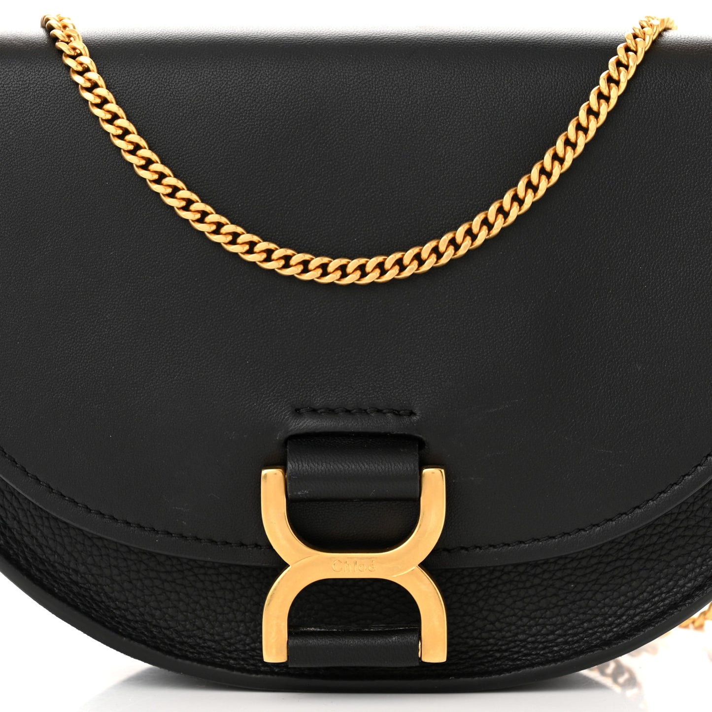 Calfskin Marcie Chain Flap Bag Black