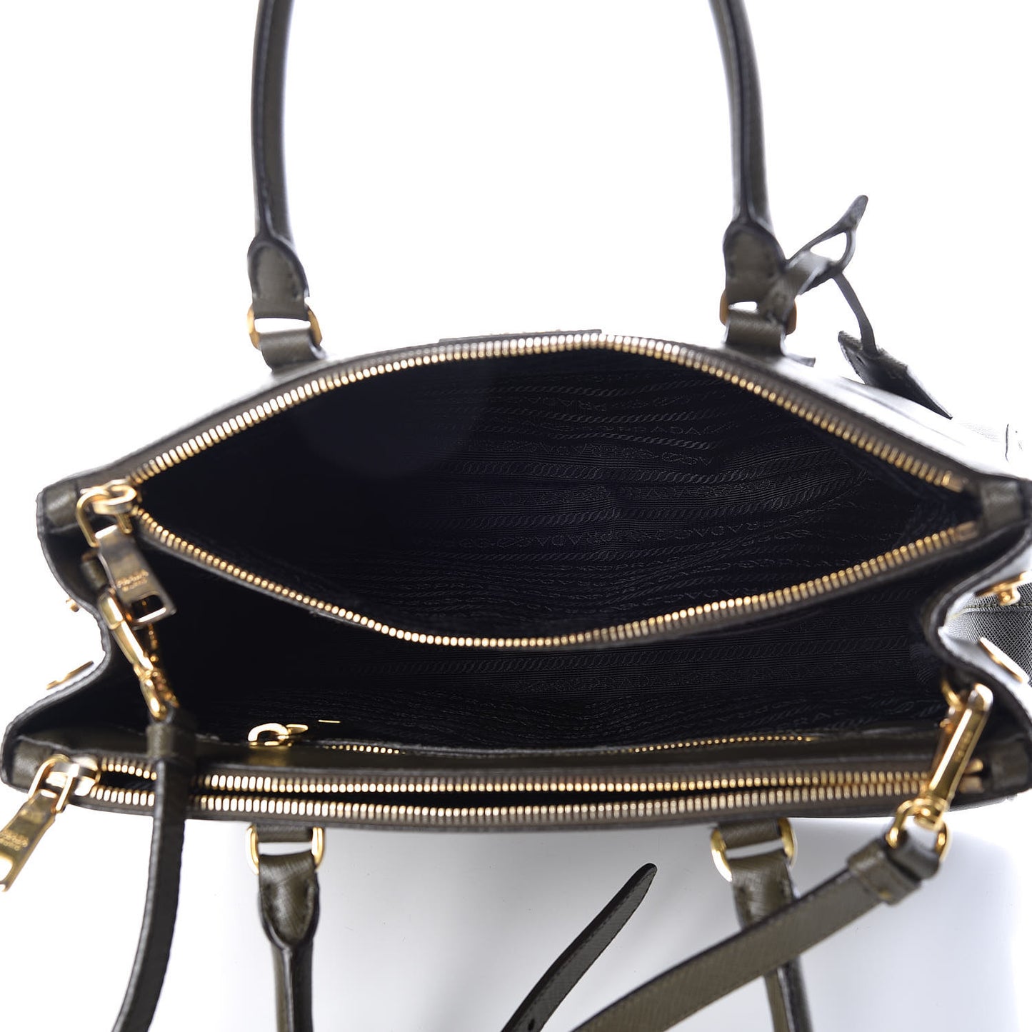 Saffiano Small Galleria Double Zip Tote Militare