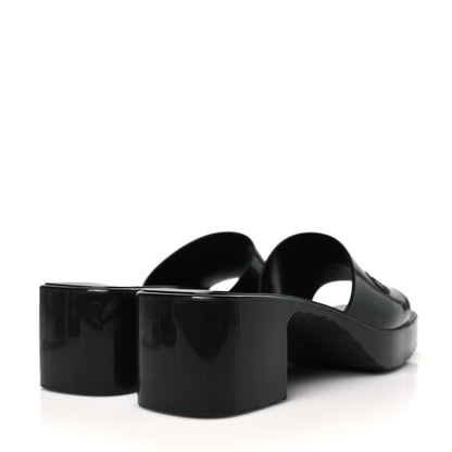 Gucci Rubber Gucci Logo Womens Platform 20/60mm Slide Sandals 37 Black 5 of 10