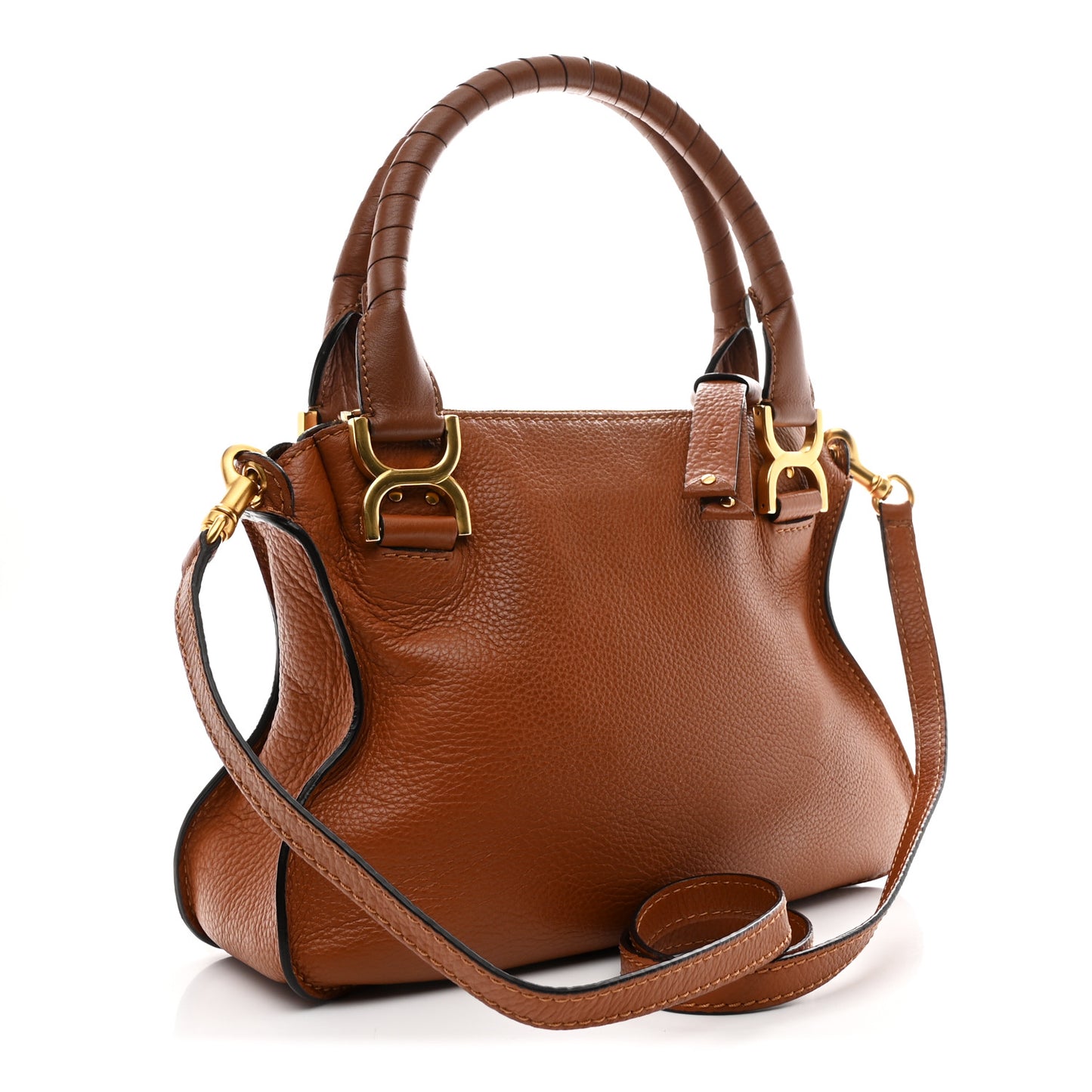 Calfskin Small Marcie Satchel Tan