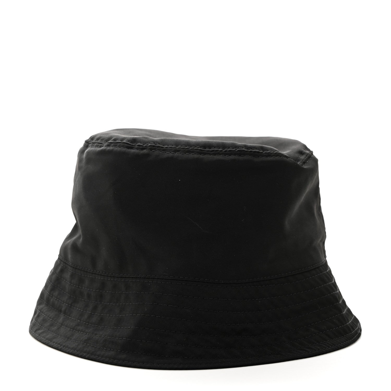 Prada Re-Nylon Metal Triangle Logo Womens Bucket Hat M Black 5 of 8