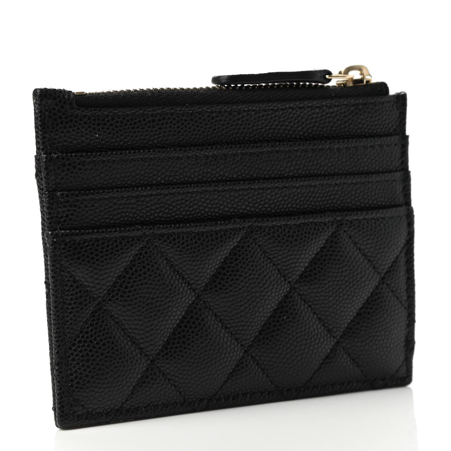 Chanel Caviar Quilted CC Zip Card Holder Black 3 of 8