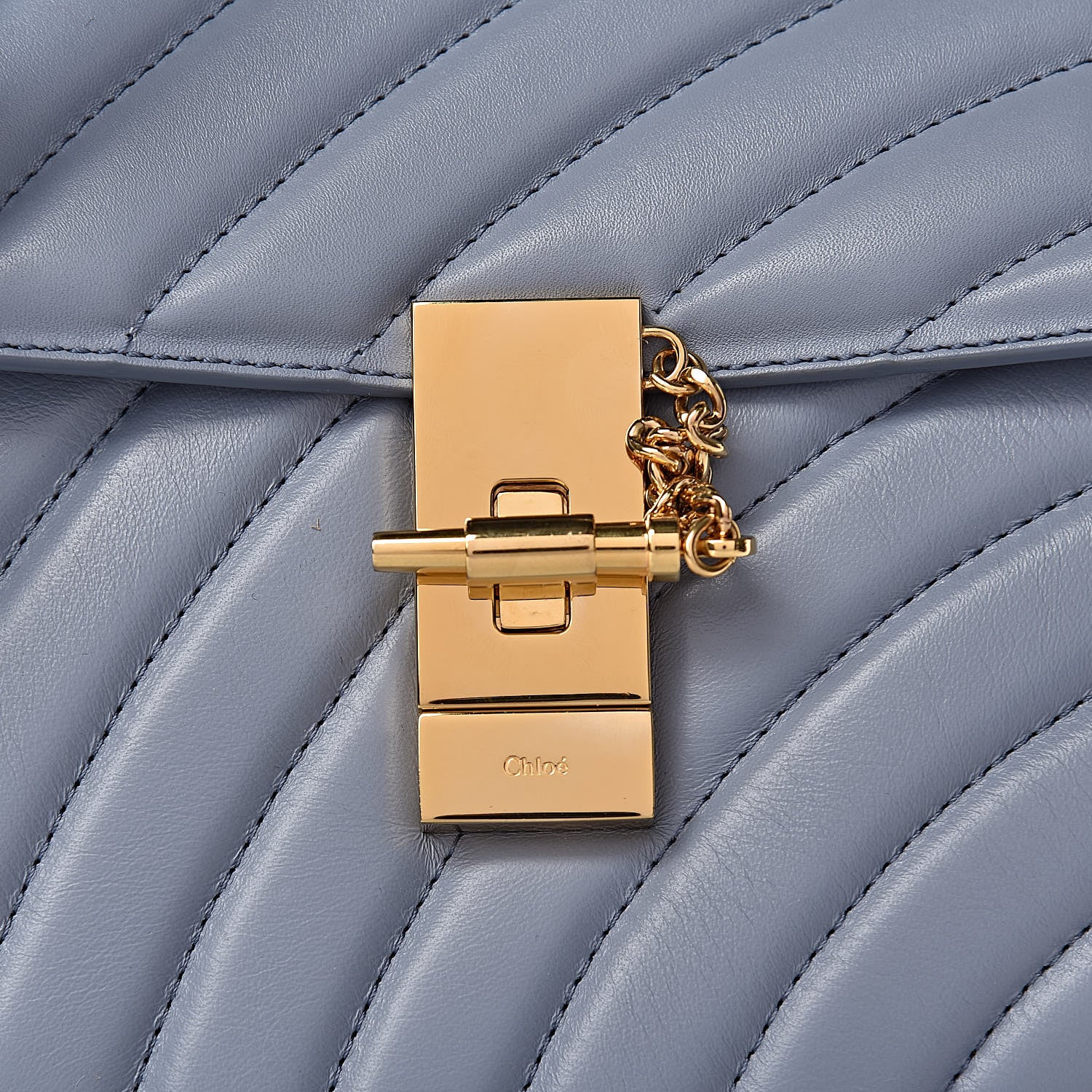 Chloe Calfskin Quilted Mini Drew Bijou Shoulder Bag Washed Blue 8 of 10